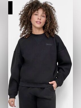 DKNY Sport Black Logo Crewneck Sweatshirt